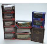 Ten Exclusive First Editions (EFE) 1:76 scale diecast model buses, together with The Rank Hovis