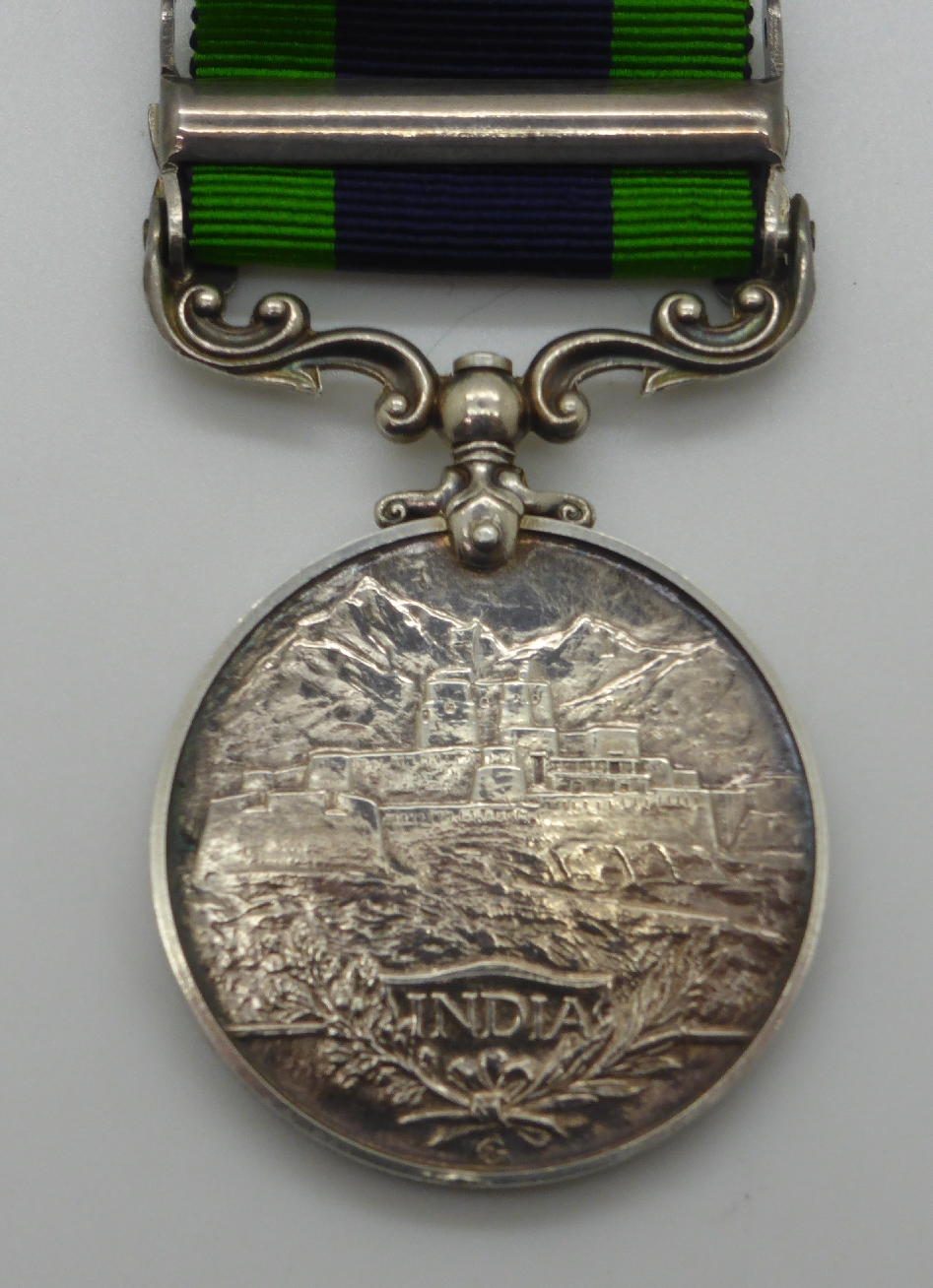 George V British Army Indian General Service Medal with North West Frontier 1930-31 clasp named to - Image 3 of 7