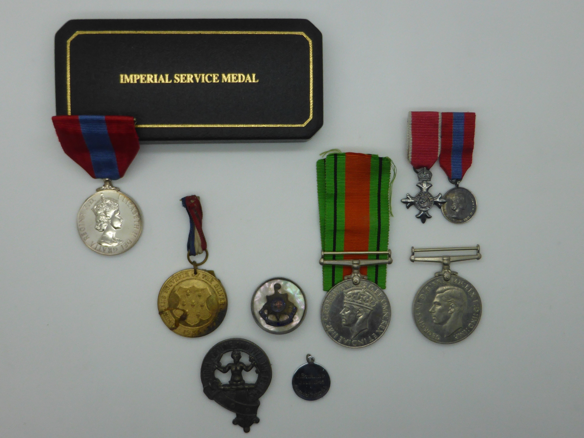 Elizabeth II Imperial Service Medal named to Mrs Jean Margaret Rose together with a WWII War Medal