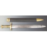 French 1831 pattern' Gladius Briquet' 'short sword in scabbard with indistinct Paris mark. Blade