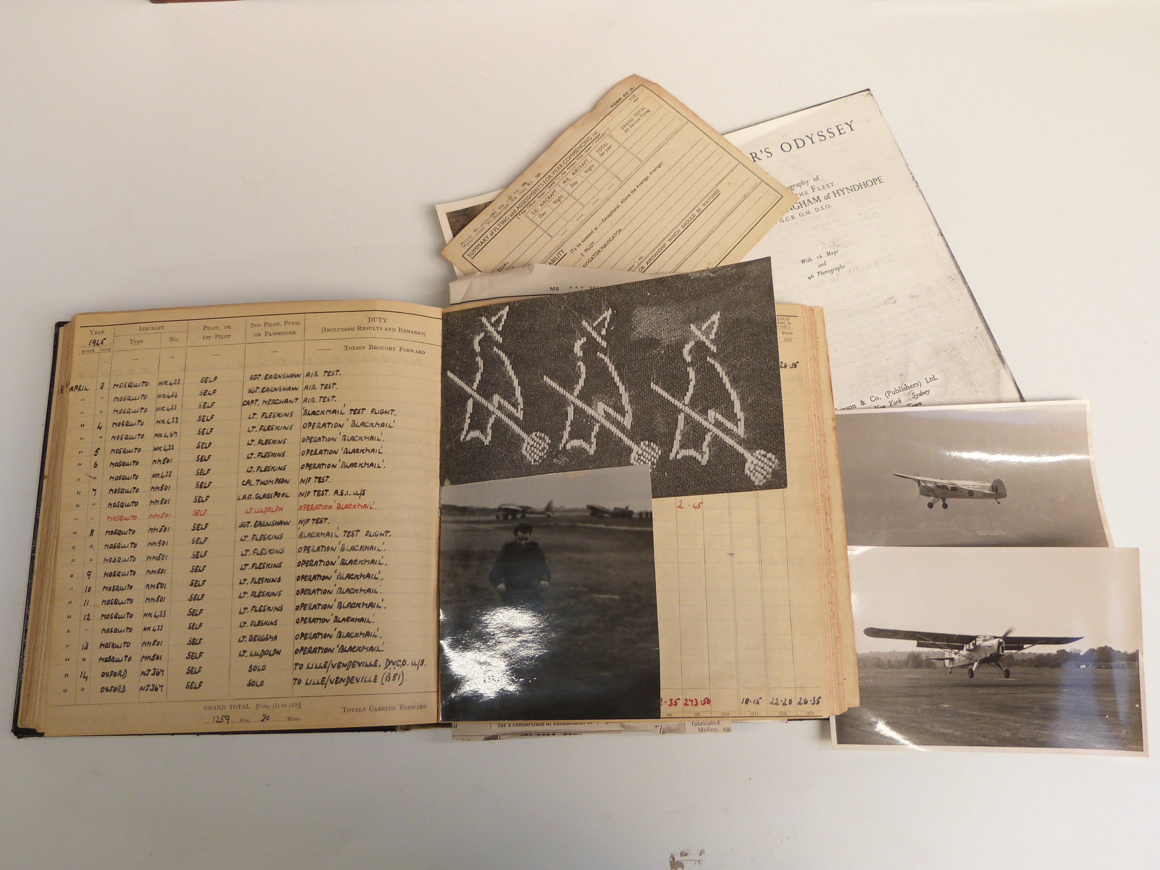 RAF WWII medal group with documentation, flight log book and ephemera, the medal group comprising - Image 14 of 25