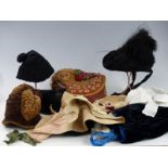 A collection of 19th and 20thC hats and bonnets