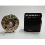 Scierra XDA91 fly fishing reel with box and line.