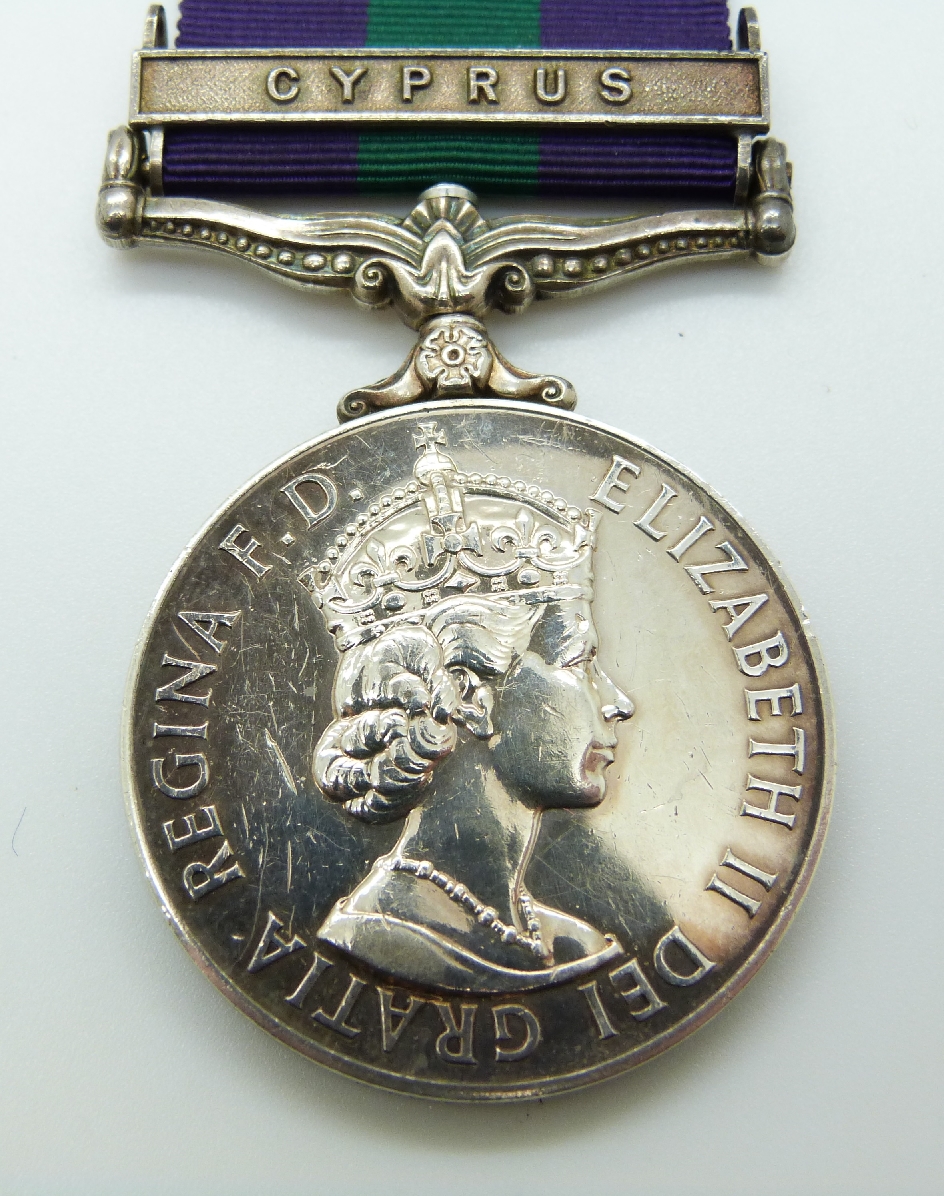 Elizabeth II British Army General Service Medal with Cyprus clasp named to 23114930 Pte E Lockwood - Image 2 of 6