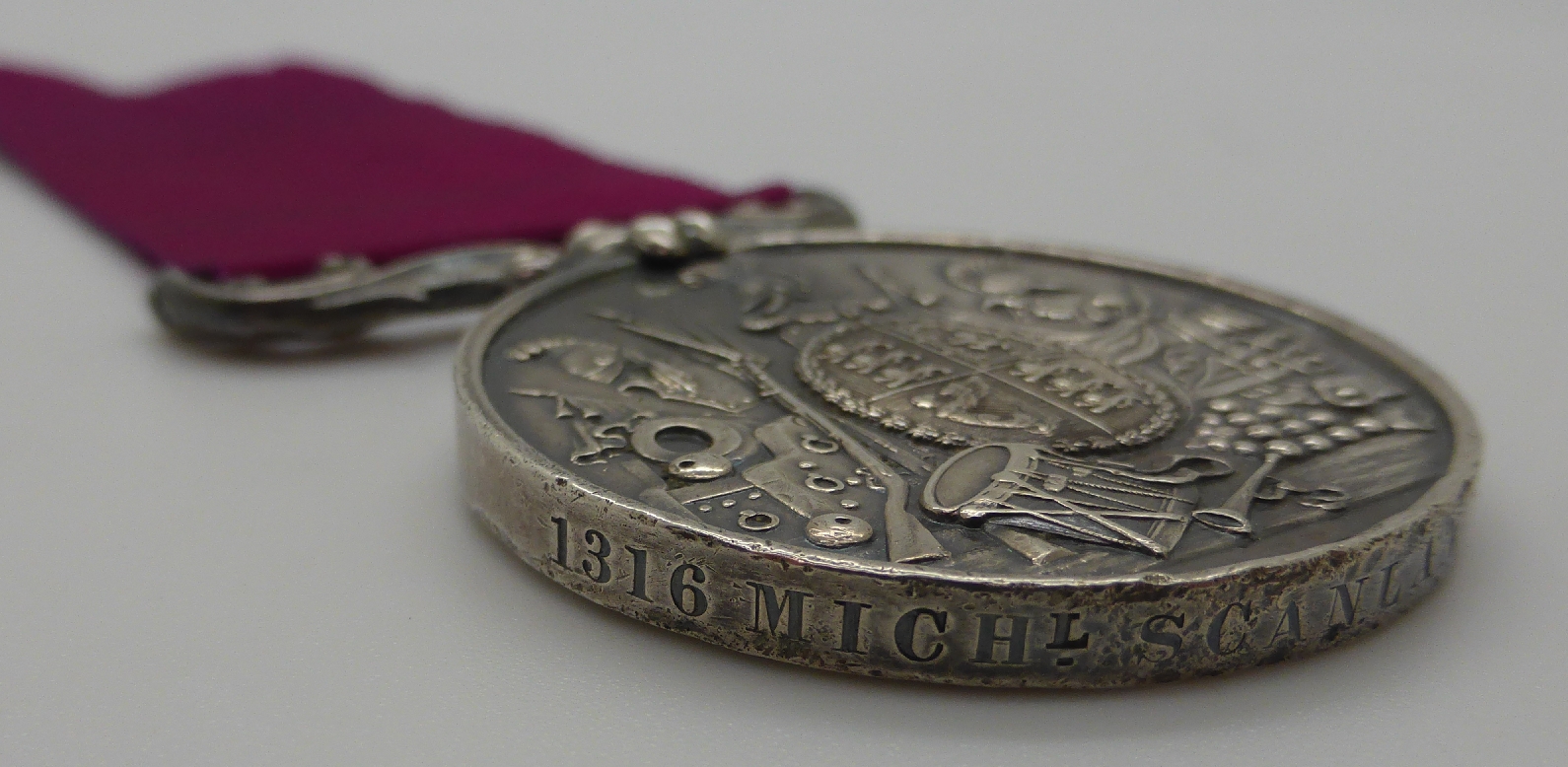 Victorian British Army Long Service and Good Conduct Medal, pre 1901 second type, named to 1316 - Image 3 of 5