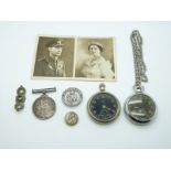 RAF WWI medal awarded to 406363.3.AM.H.G.Hawkins.R.A.F together with a Services Rendered badge