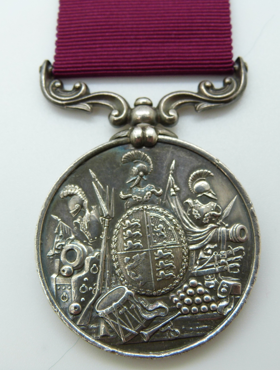 Victorian British Army Long Service and Good Conduct Medal, pre 1901 second type, named to 1316
