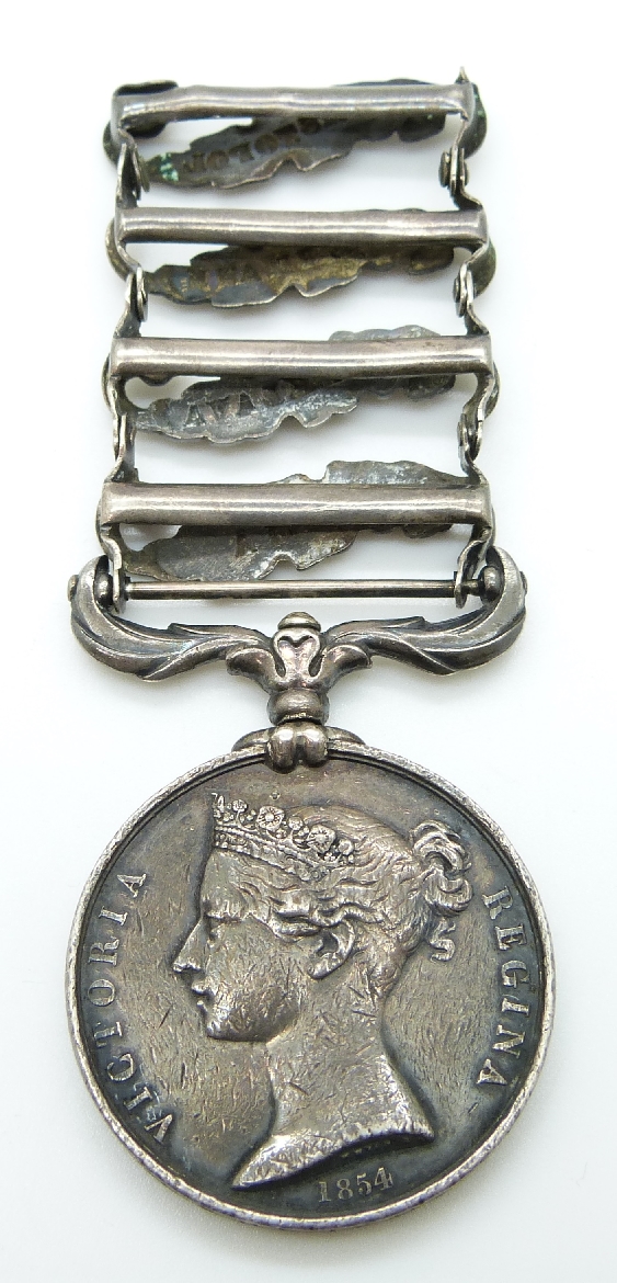 Victorian British Army Crimea Medal with four clasps for Sebastopol, Inkermann, Balaklava and Alma - Image 2 of 4