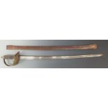 British Army 1897 pattern officers sword with pierced guard and George V cypher, fishskin and wire