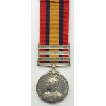 Victorian British Army Queen's South Africa Medal with three clasps South Africa 1902, South