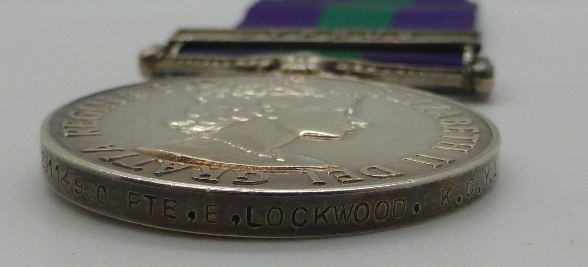 Elizabeth II British Army General Service Medal with Cyprus clasp named to 23114930 Pte E Lockwood - Image 4 of 6