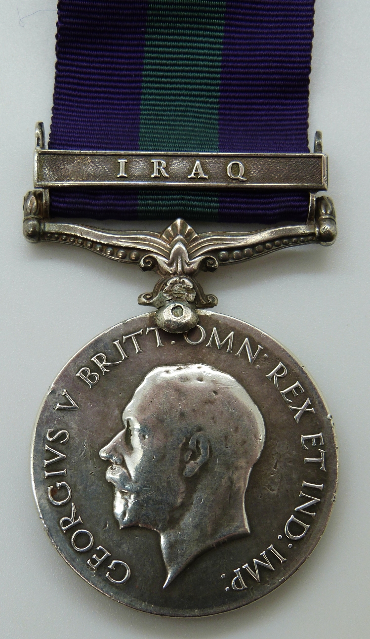 George V British Army General Service Medal with Iraq clasp named to 69220 Pte G Denton K.O.Y.L.I - Image 2 of 6