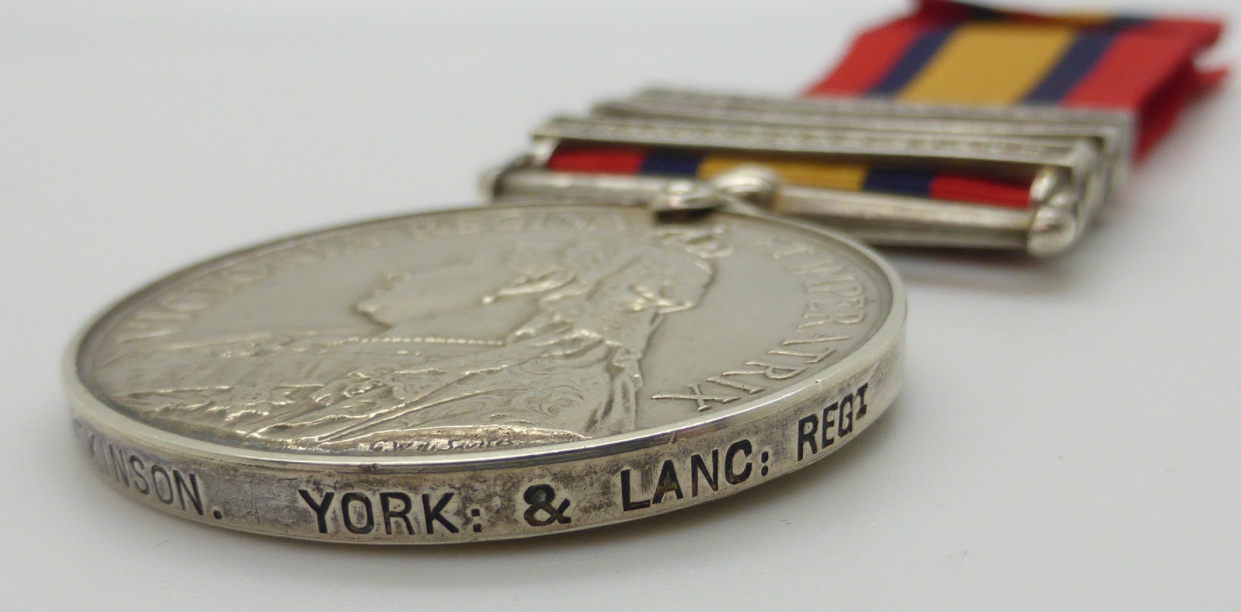 Victorian British Army Queen's South Africa Medal with three clasps South Africa 1902, South - Image 7 of 7