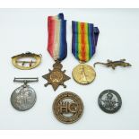 British Army WWI medal group comprising 1914/1915 Star, War Medal and Victory Medal named to 4483