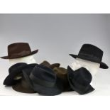 Four felt Fedora hats by Christys' London, two by Battersby and a further three examples