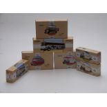 Seven Corgi Classics, Commercials and Public Transport diecast model buses and coaches comprising