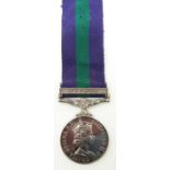 Elizabeth II British Army General Service Medal with Cyprus clasp named to 23334876 Pte A Toner K.