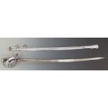 An Italian cavalry sabre with decorated 82cm blade. Gilarso Milano Maker with metal sabre.