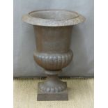 Cast iron garden urn, height 66cm