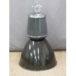 Large vintage industrial lamp with polished aluminium fittings, H85cm