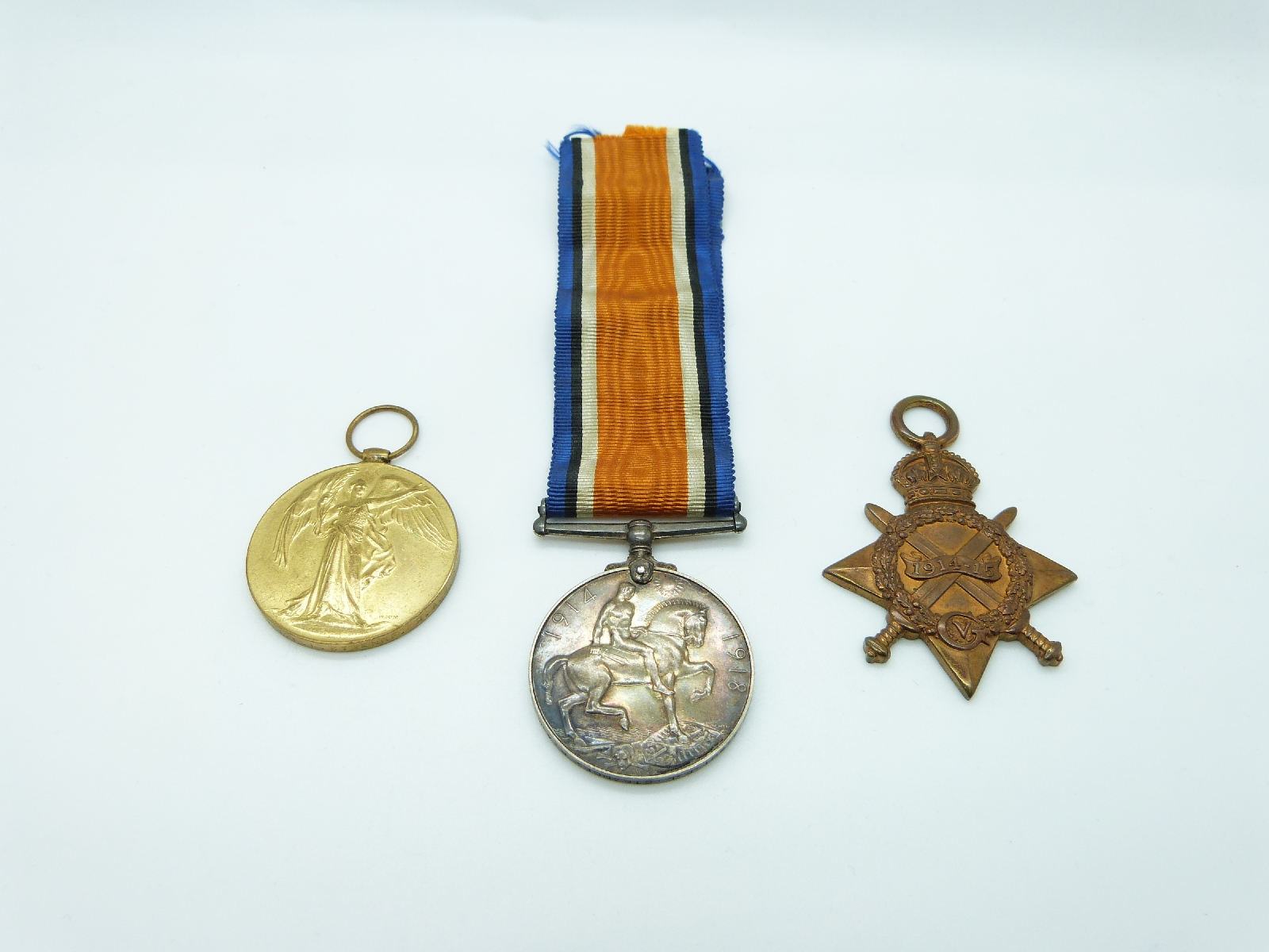 British Army WWI medal trio comprising 1914/1915 Star, War Medal and Victory Medal named to A.Sjt