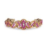 Ruby, diamond and gold bracelet, 1970s