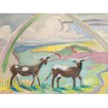 Maggie Laubser; Cows and Rainbow