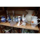 A mixed lot of English and Continental pottery and porcelain.