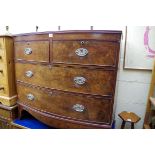 An early 19th century mahogany bowfront chest of drawers, 102.5cm wide.