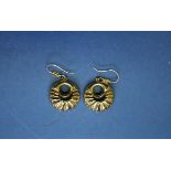 A pair of 9ct gypsy earrings, 3.2g.