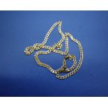 A 9ct gold flat link neck chain, 31g Condition Report: Length: 75.5 cm.