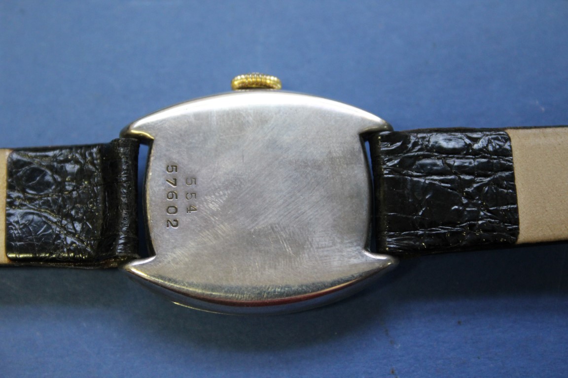 A 1927 Rolex Sporting Model silver gentleman's wristwatch, having black leather strap. - Image 6 of 14