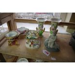 A small collection of English and Continental pottery and porcelain,