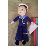 A Pelham Muffin the Mule, boxed; together with a Norah Wellings cloth sailor doll.