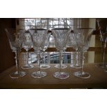 A set of eight Cristallo Di Censo wine glasses, 19.5cm high.