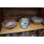 Studio Pottery: four various items, to include a Lindy Brockway mug.