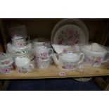 A Wedgwood 'Meadow Sweet' pattern part tea set.