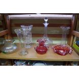 A small quantity of glassware, to include a Loetz iridescent glass vase.