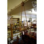 A classical style giltwood six branch ceiling light.