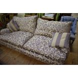 A Duresta large two seater damask upholstered settee, 202cm wide.