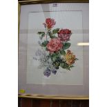 Peggy Burton, still life of flowers, signed, watercolour, 41.5 x 32cm.