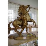 After Coustou, a gilt spelter Marley horse, 40.5cm high.