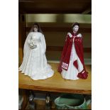 Two Royal Worcester figures of Queen Elizabeth II.