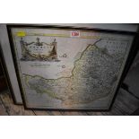 Four various antique maps, comprising: Bedfordshire, by Robert Morden; Somerset,