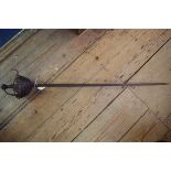 An antique basket hilt sword.