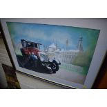 E Bobby, a vintage Rolls Royce by Brighton Pavilion, signed, gouache, 40.5 x 58cm.