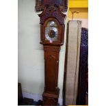 An early 20th century mahogany small 8 day longcase clock, with blind fret decoration, 172.