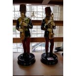 Two Michael Sutty limited edition 11th Hussars figures, 28cm high.