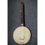 A 1940s five string banjo, by W B Temlett, inscribed 'The Princess Model No.4', cased.