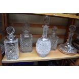 A collection of cut glass.